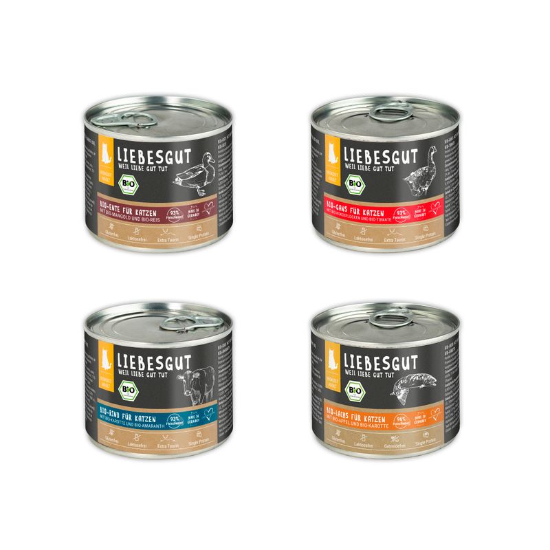 Liebesgut Katzenfutter Probierpaket Adult 8 x 200 g