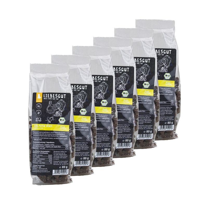 Liebesgut Katzenfutter Bio Puten Minis Katzenleckerli
