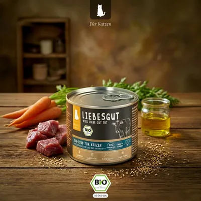 Liebesgut Katzenfutter Bio-Rind mit Bio-Karotte und Bio-Amaranth