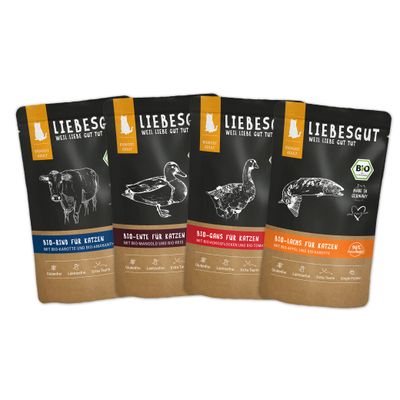 Liebesgut Katzenfutter Probierpaket Adult 4 x 100 g