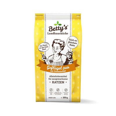 Bettys Landhausküche Cat Adult Trocken 300g Geflügel pur