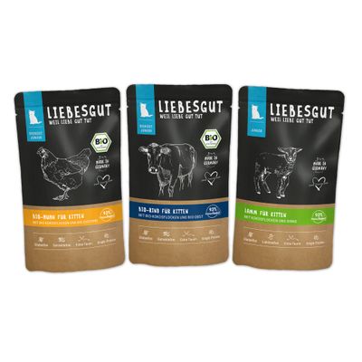 Liebesgut Katzenfutter Probierpaket Junior 6 x 100 g