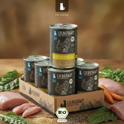 Liebesgut Katzenfutter Bio-Pute mit Bio-Karotte und Bio-Amaranth