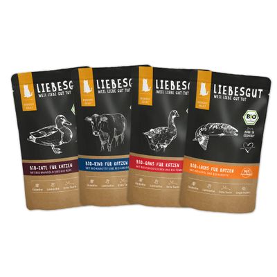 Liebesgut Katzenfutter Probierpaket Adult 8 x 100 g