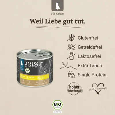 Liebesgut Katzenfutter Bio-Pute mit Bio-Karotte und Bio-Amaranth