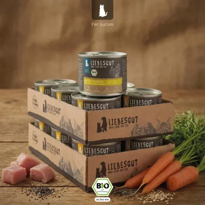 Liebesgut Katzenfutter Bio-Pute mit Bio-Karotte und Bio-Amaranth