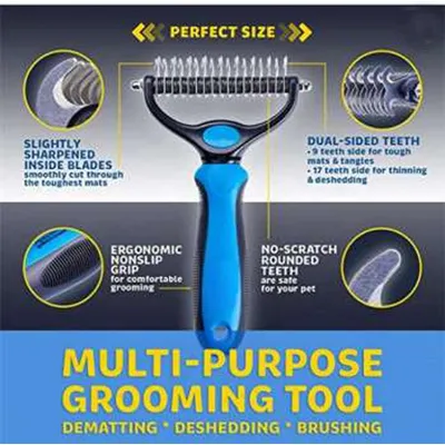 Brosse toilettage chien chat – démêle poils longs facilement Brosse toilettage chien chat – démêle poils longs facilement