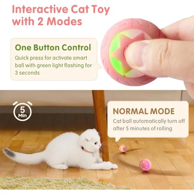 Baytion - Balle chat interactive - Automatique LED rechargeable Baytion - Balle chat interactive - Automatique LED rechargeable