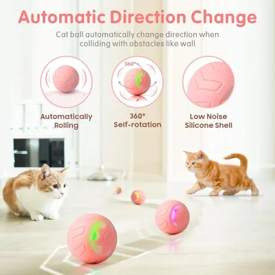Baytion - Balle chat interactive - Automatique LED rechargeable Baytion - Balle chat interactive - Automatique LED rechargeable