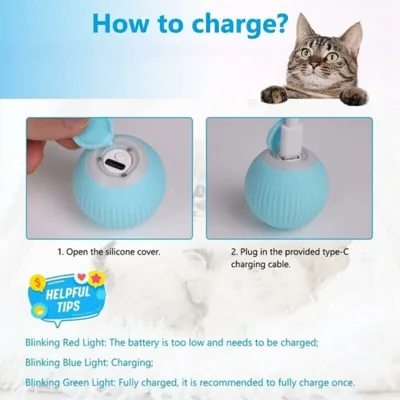 Jouet chat automatique - Balle interactive rechargeable amusante Jouet chat automatique - Balle interactive rechargeable amusante
