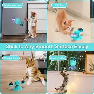 Jouet chat moulin vent interactif herbe à chat ventouse Jouet chat moulin vent interactif herbe à chat ventouse