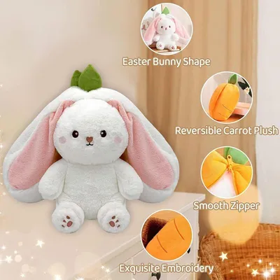 Jouet peluche lapin – modèle carotte Jouet peluche lapin – modèle carotte