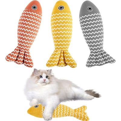 Katzenspielzeug Fisch – 3er-Set mit Katzenminze für unterhaltsames Spielen