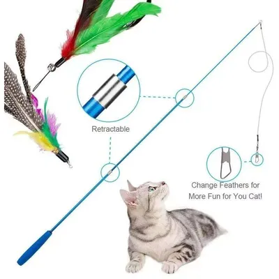 DIWUJI - Jouet Chat - Lot 12 jouets chat plumes DIWUJI - Jouet Chat - Lot 12 jouets chat plumes