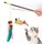 Canne à pêche chat - Jouet interactif plumes