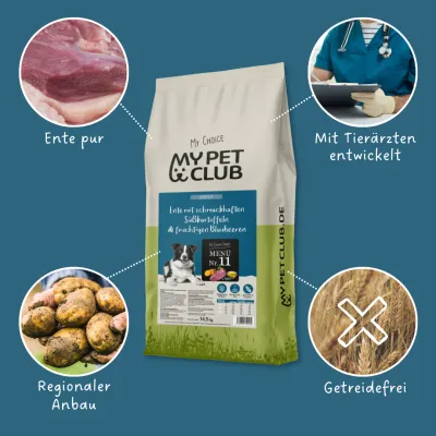 MyPetClub Ente Kaltgepresstes getreidefreies Hundefutter