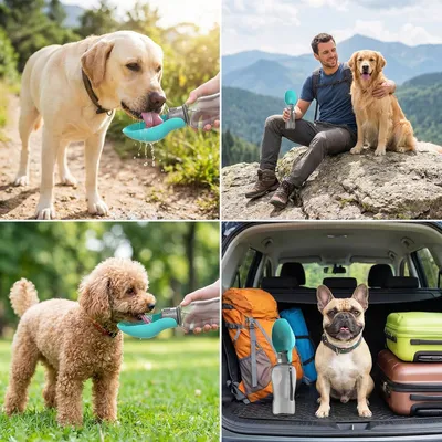 HausPets Hundeflasche 800ml Tragbar BPA-frei Trinknapf HausPets Hundeflasche 800ml Tragbar BPA-frei Trinknapf