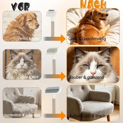 HausPets Kit Toilettage 3en1 Chien Chat Sous-poil HausPets Kit Toilettage 3en1 Chien Chat Sous-poil