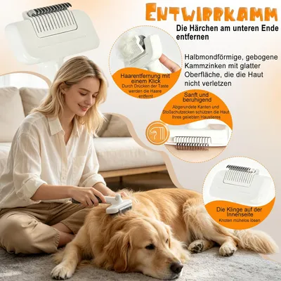 HausPets Kit Toilettage 3en1 Chien Chat Sous-poil HausPets Kit Toilettage 3en1 Chien Chat Sous-poil