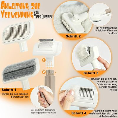 HausPets Kit Toilettage 3en1 Chien Chat Sous-poil