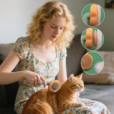 HausPets Brosse Chien Chat Poils Morts Démêlage 3-en-1 HausPets Brosse Chien Chat Poils Morts Démêlage 3-en-1