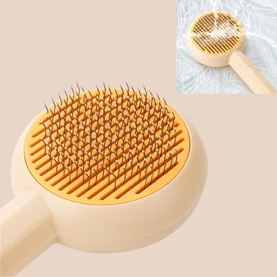 HausPets Brosse Auto Nettoyante Chat Chien Jaunâtre HausPets Brosse Auto Nettoyante Chat Chien Jaunâtre