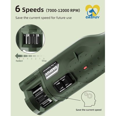 HausPets Lime Ongles Chien 6 Vitesses LED 45dB USB