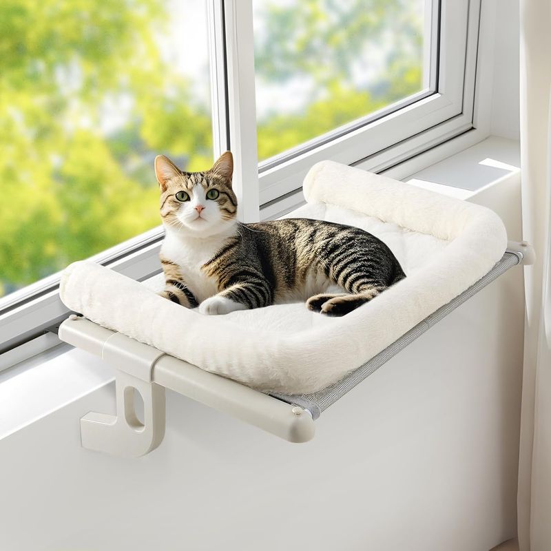 HausPets Hängematte Katze Fenster 56cm Träger 18kg Weiß