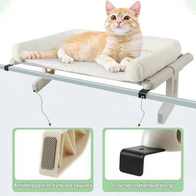 HausPets Hängematte Katze Fenster 56cm Träger 18kg Weiß