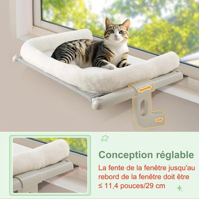 HausPets Hamac Chat Fenêtre 56cm Support 18kg Blanc