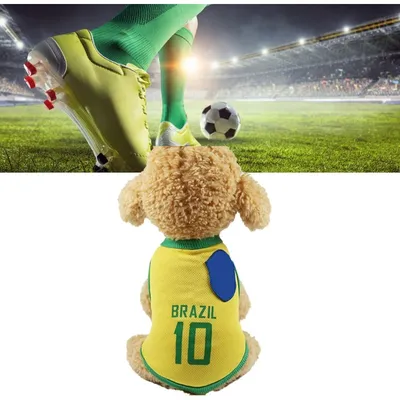 WM-T-Shirt Fußballjacke für Hunde Doggy L gelb Sommer WM-T-Shirt Fußballjacke für Hunde Doggy L gelb Sommer