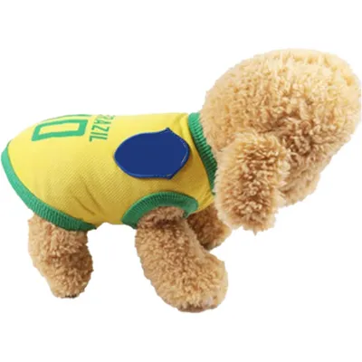 WM-T-Shirt Fußballjacke für Hunde Doggy L gelb Sommer WM-T-Shirt Fußballjacke für Hunde Doggy L gelb Sommer