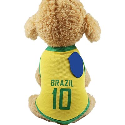 WM-T-Shirt Fußballjacke für Hunde Doggy  L gelb Sommer