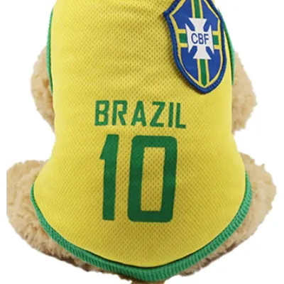 WM-T-Shirt Fußballjacke für Hunde Doggy L gelb Sommer WM-T-Shirt Fußballjacke für Hunde Doggy L gelb Sommer