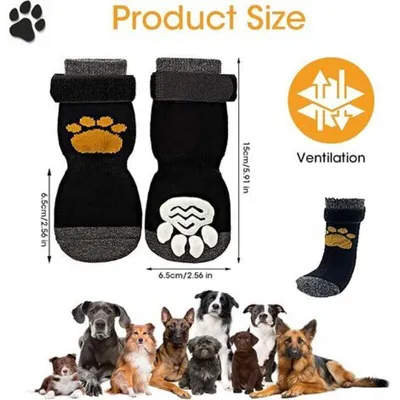 Pawffee 4 calcetines antideslizantes para perros (2 pares) con correas Pawffee 4 calcetines antideslizantes para perros (2 pares) con correas