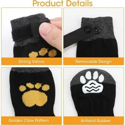 Pawffee 4 calcetines antideslizantes para perros (2 pares) con correas Pawffee 4 calcetines antideslizantes para perros (2 pares) con correas