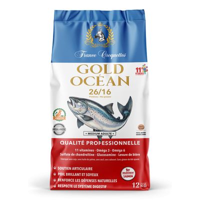 France Croquettes Trockenfutter für Hunde Gold Océan 26/16
