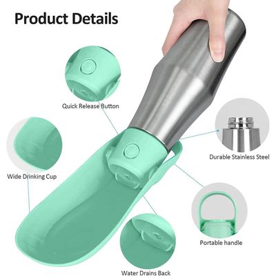 Pawffee Botella de agua para perros 750 ml – Accesorio portátil exteriores