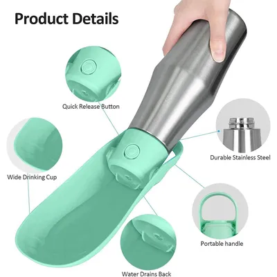 Pawffee Botella de agua para perros 750 ml – Accesorio portátil exteriores Pawffee Botella de agua para perros 750 ml – Accesorio portátil exteriores