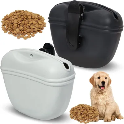 Pawffee Bolsa gris para premios con cierre magnético, clip para cinturón