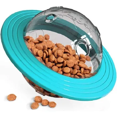 Pawffee Pelota para perros: dispensador de premios juguete masticable azul