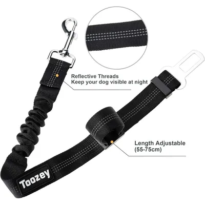 Pawffee 2 cinturones de seguridad ajustables con mosquetón para perros Pawffee 2 cinturones de seguridad ajustables con mosquetón para perros