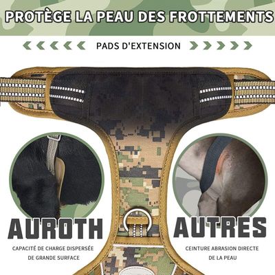 Pawffee Arnés de camuflaje XL resistente transpirable para perros, fácil