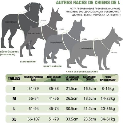 Pawffee Arnés de camuflaje XL resistente transpirable para perros, fácil