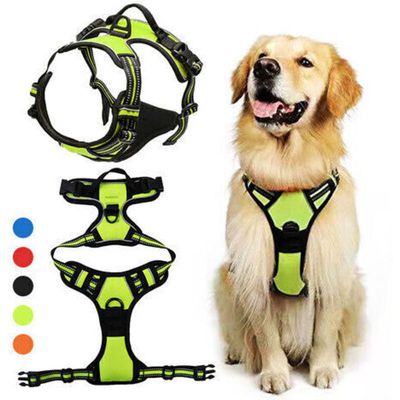 Pawffee Arnés rojo para perro, talla M – ajustable y modelo reflectante