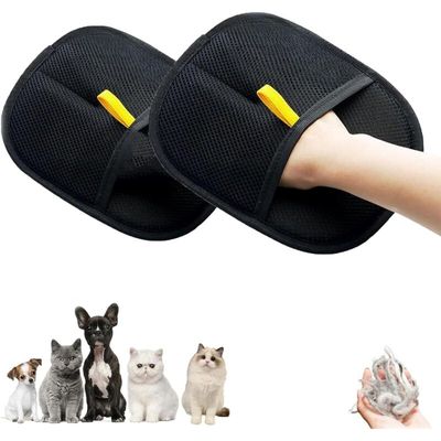 2er-Set Massage- und Reinigungshandschuhe für Tiere