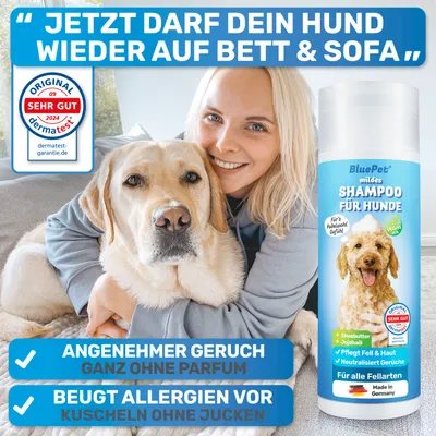 BluePet Hundeshampoo, Shampoo für Hunde Mild & Pflegend, Made in Germany