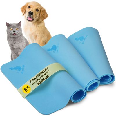 BluePet 3x Wiederverwendbare Reinigungstücher Feuchttücher für Hunde