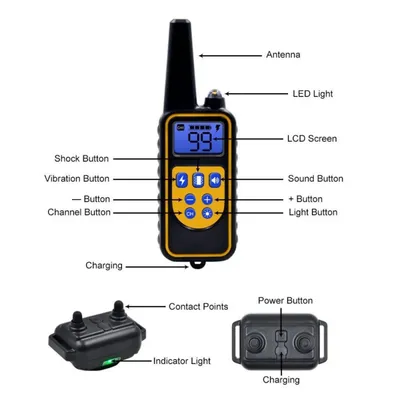 Wiederaufladbares Hundegerät mit Vibration, Ton, IPX67 wasserdicht