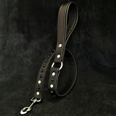 Hundeleine mit Stumpfnieten "Schwarz"